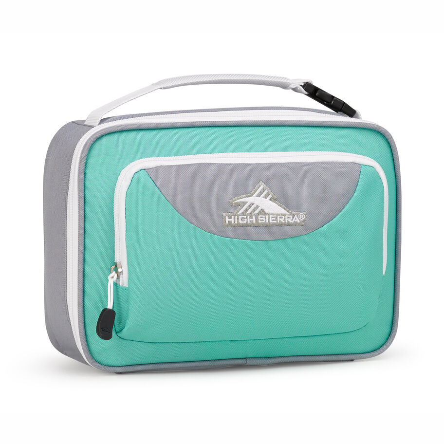 Single Compartment Lunch Bag in the color Aquamarine/Ash/White. image number 0