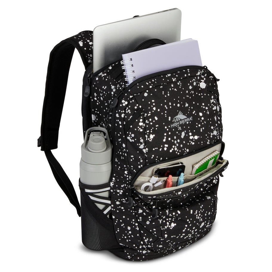 Immerse Backpack in the color Silver Splatter/Black. image number 1