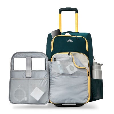 Hi-Life Carry-On Wheeled Duffel in the color Green/Yellow.