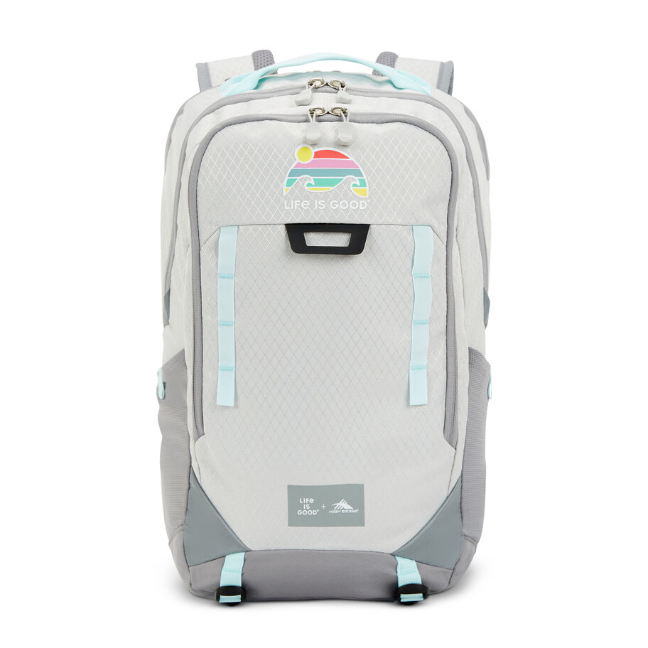 Life Is Good by High Sierra Litmus Backpack in the color Silver/Steel Grey/Pale Aqua. image number 1