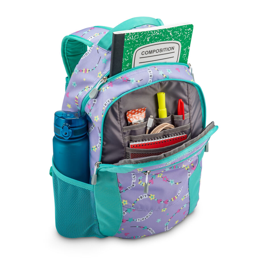 Curve Backpack in the color Friendship Bracelet/Aquamarine. image number 5
