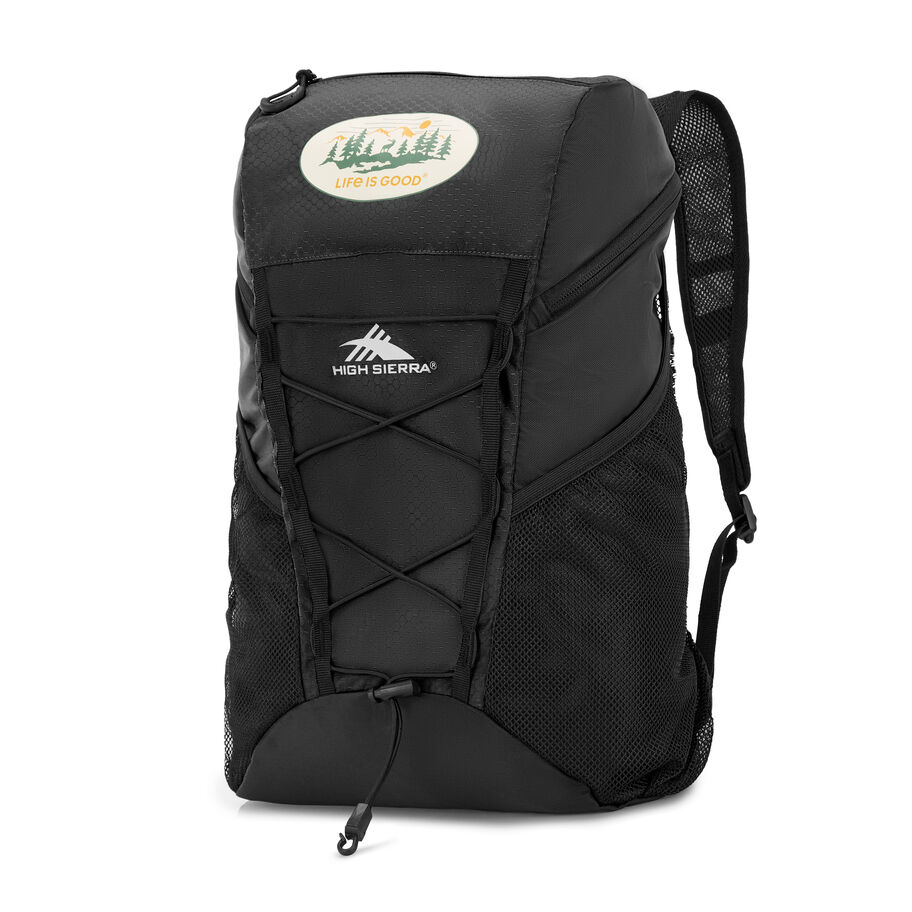 Life Is Good by High Sierra Pack-N-Go Backpack in the color Black. image number 0