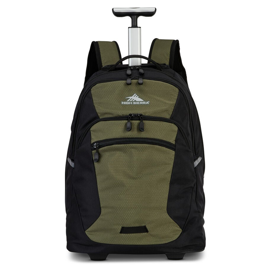 All Around Wheeled Backpack in the color Olive/Black. image number 4