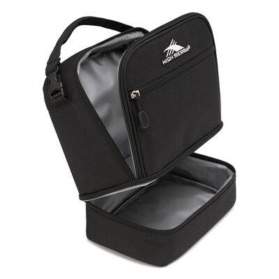 Stacked Compartment Lunch Bag in the color Black.