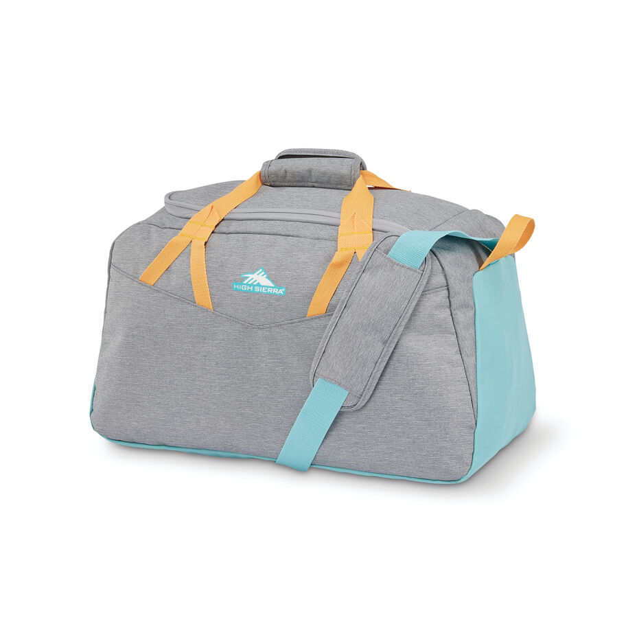 Forester Small Duffel in the color Grey Heather/Turquoise/Blazing Orange. image number 7