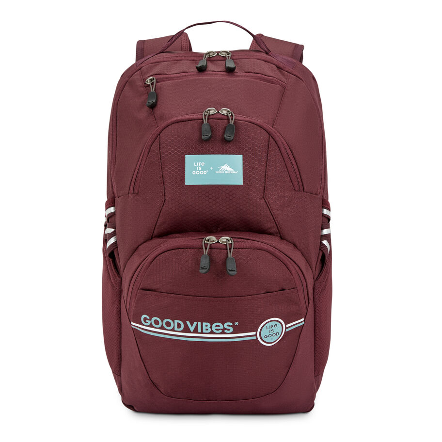 Life Is Good by High Sierra Swoop Backpack in the color Maroon. image number 2