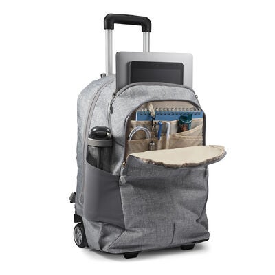 Powerglide Pro Wheeled Backpack in the color Silver Heather.