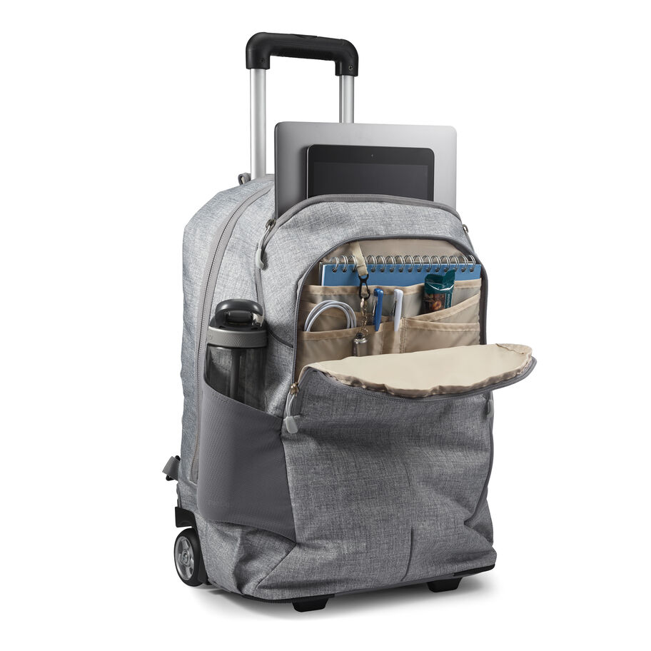 Powerglide Pro Wheeled Backpack in the color Silver Heather. image number 5