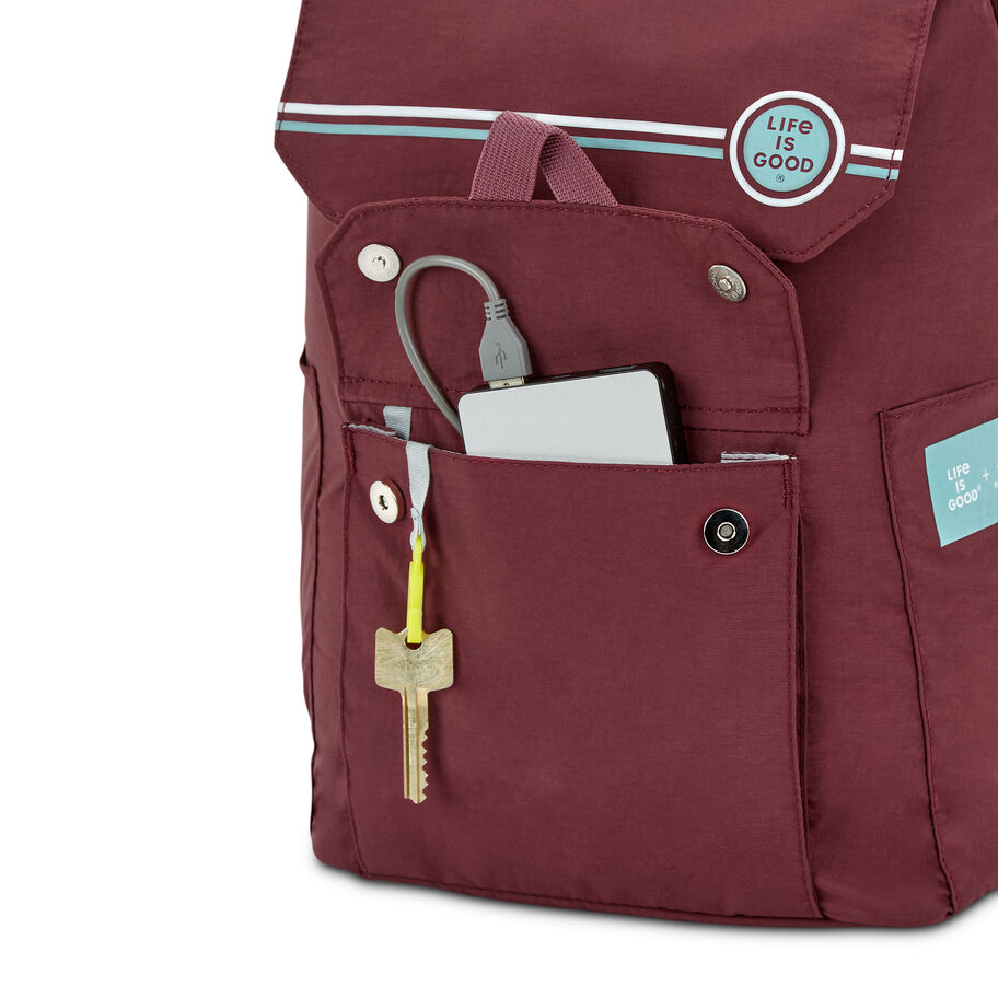 Life Is Good by High Sierra Kiera Mini Backpack in the color Maroon. image number 3