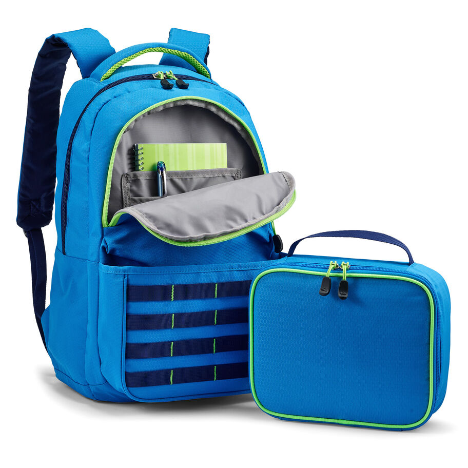 Joel Lunch Kit Backpack in the color Sports Blue/True Navy/Lime. image number 3