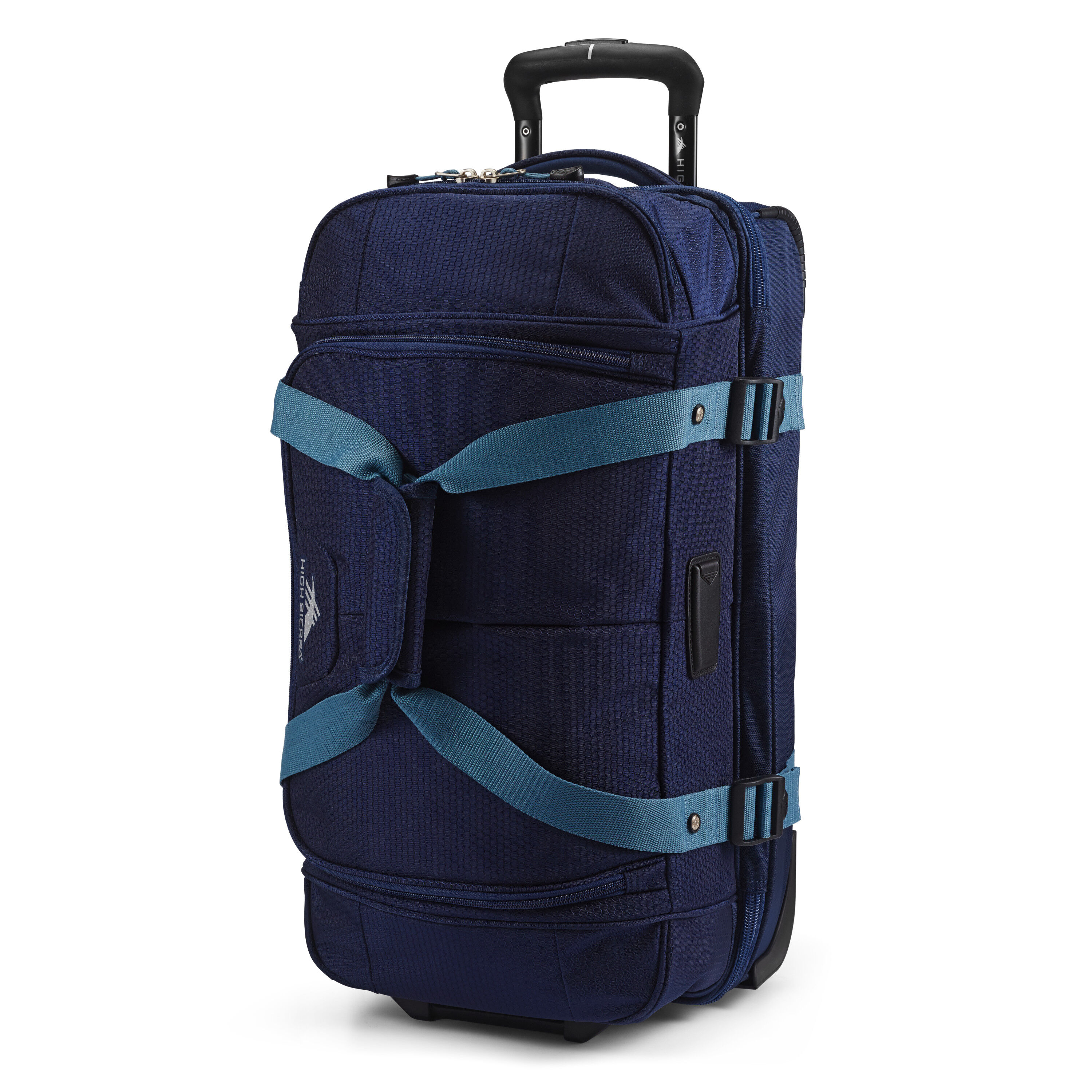 High Sierra Fairlead Drop Bottom Wheeled Duffel Bag, Blue, 22 in