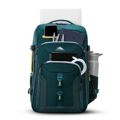 Hi-Life Travel Backpack in the color Green/Yellow.