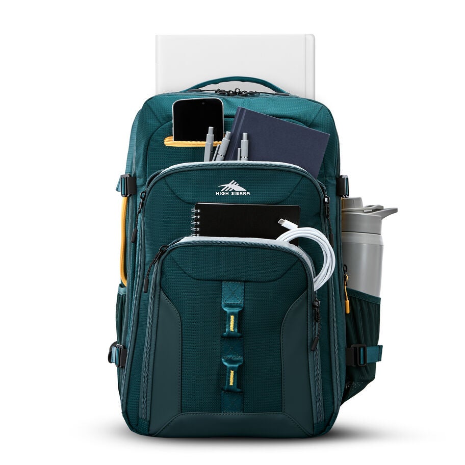 Hi-Life Travel Backpack in the color Green/Yellow. image number 1