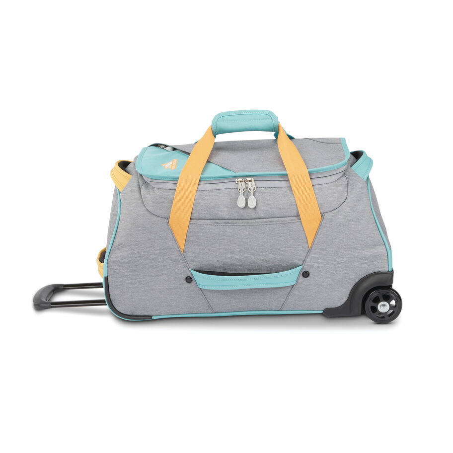 Forester 22" Wheeled Duffel in the color Grey Heather/Turquoise/Blazing Orange. image number 2