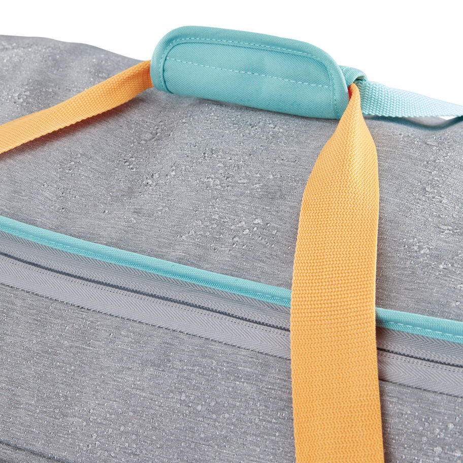 Forester 34" Wheeled Duffel in the color Grey Heather/Turquoise/Blazing Orange. image number 6