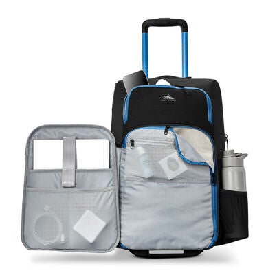 Hi-Life Carry-On Wheeled Duffel in the color Black/Blue.