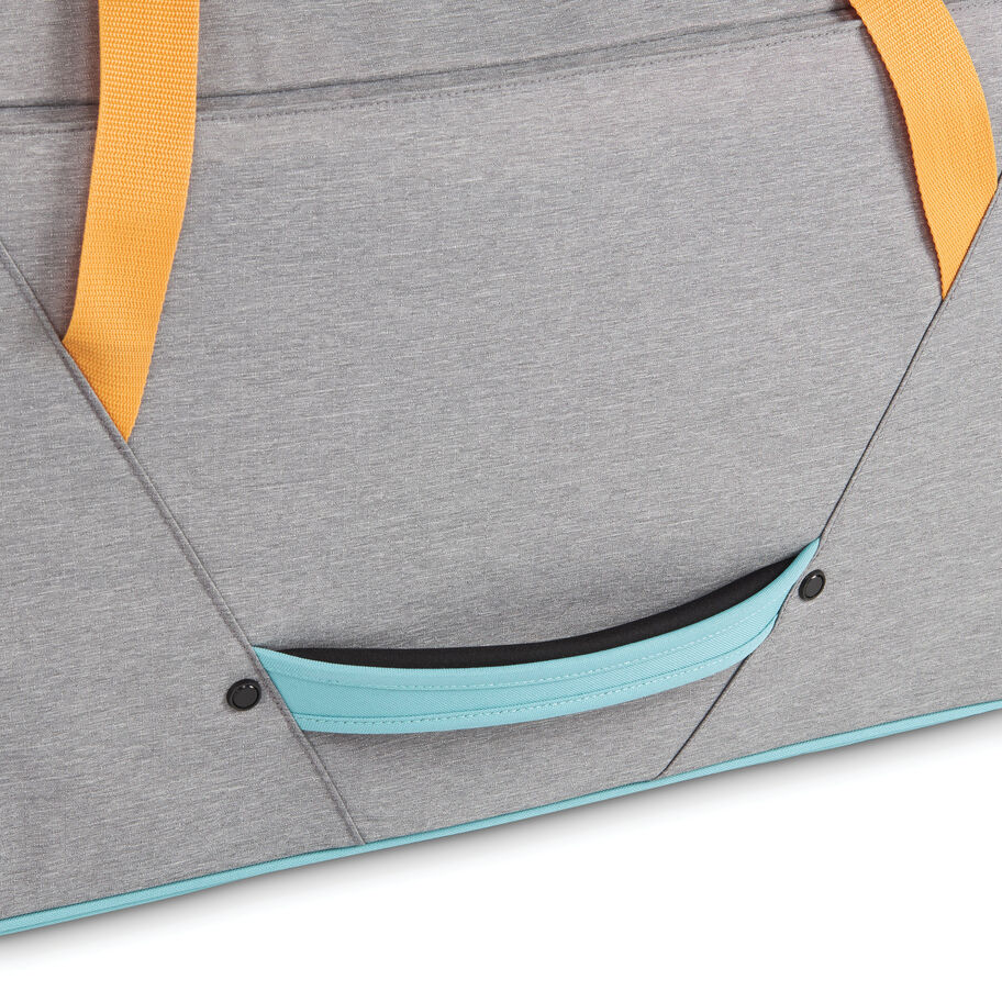 Forester 34" Wheeled Duffel in the color Grey Heather/Turquoise/Blazing Orange. image number 10