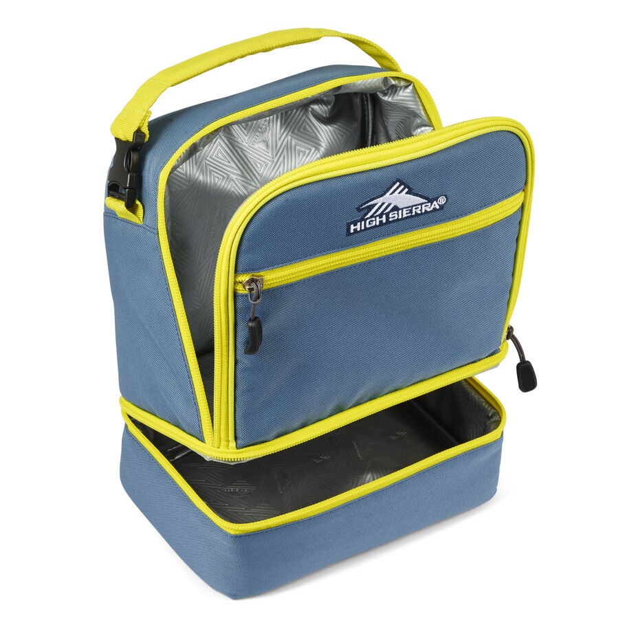 Stacked Compartment Lunch Bag in the color Graphite Blue/Glow. image number 1