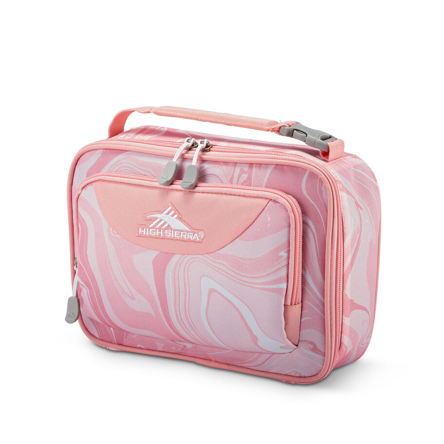 Single Compartment Lunch Bag in the color Pink Marble/Bubblegum Pink. image number 1