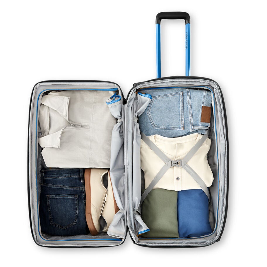 Hi-Life Medium Wheeled Duffel in the color Black/Blue. image number 2