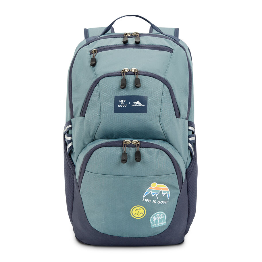 Life Is Good by High Sierra Swoop Backpack in the color Slate Blue/Indigo Blue. image number 2