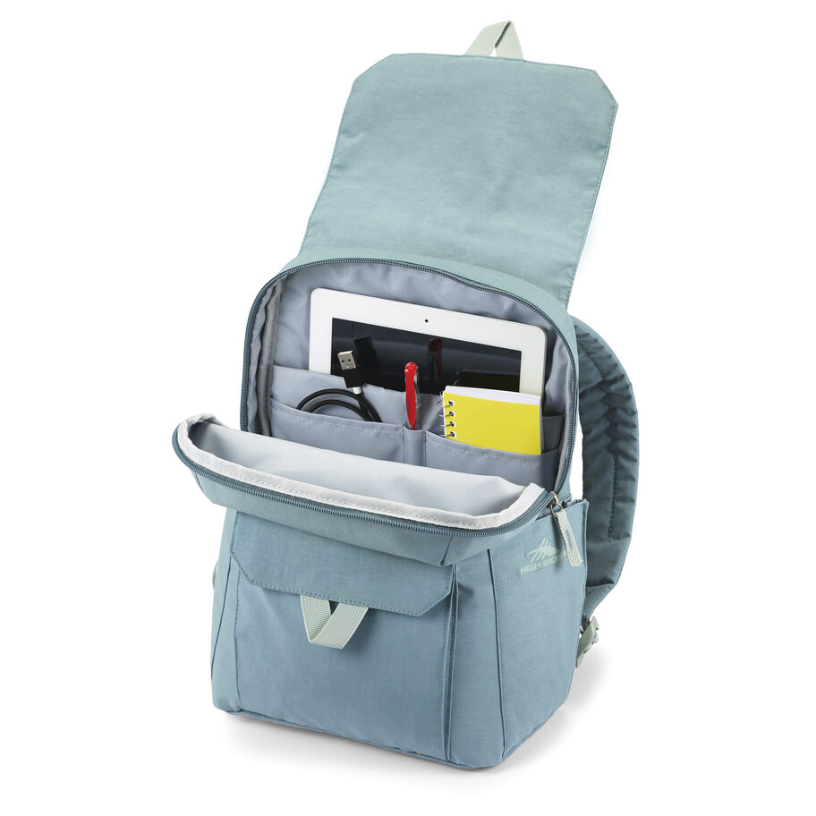 Kiera Mini Backpack in the color Slate Blue/Cucumber Green. image number 3