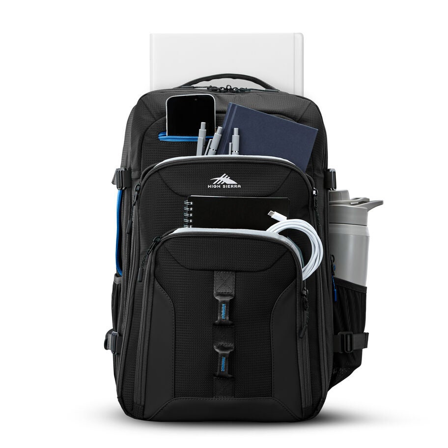 Hi-Life Travel Backpack in the color Black/Blue. image number 1