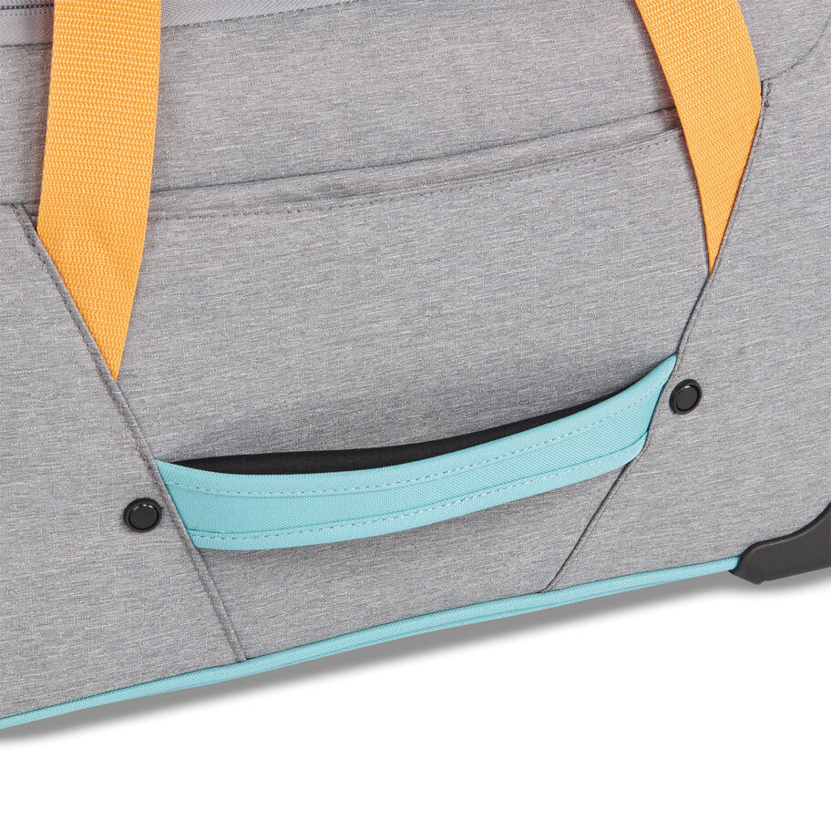 Forester 22" Wheeled Duffel in the color Grey Heather/Turquoise/Blazing Orange. image number 10