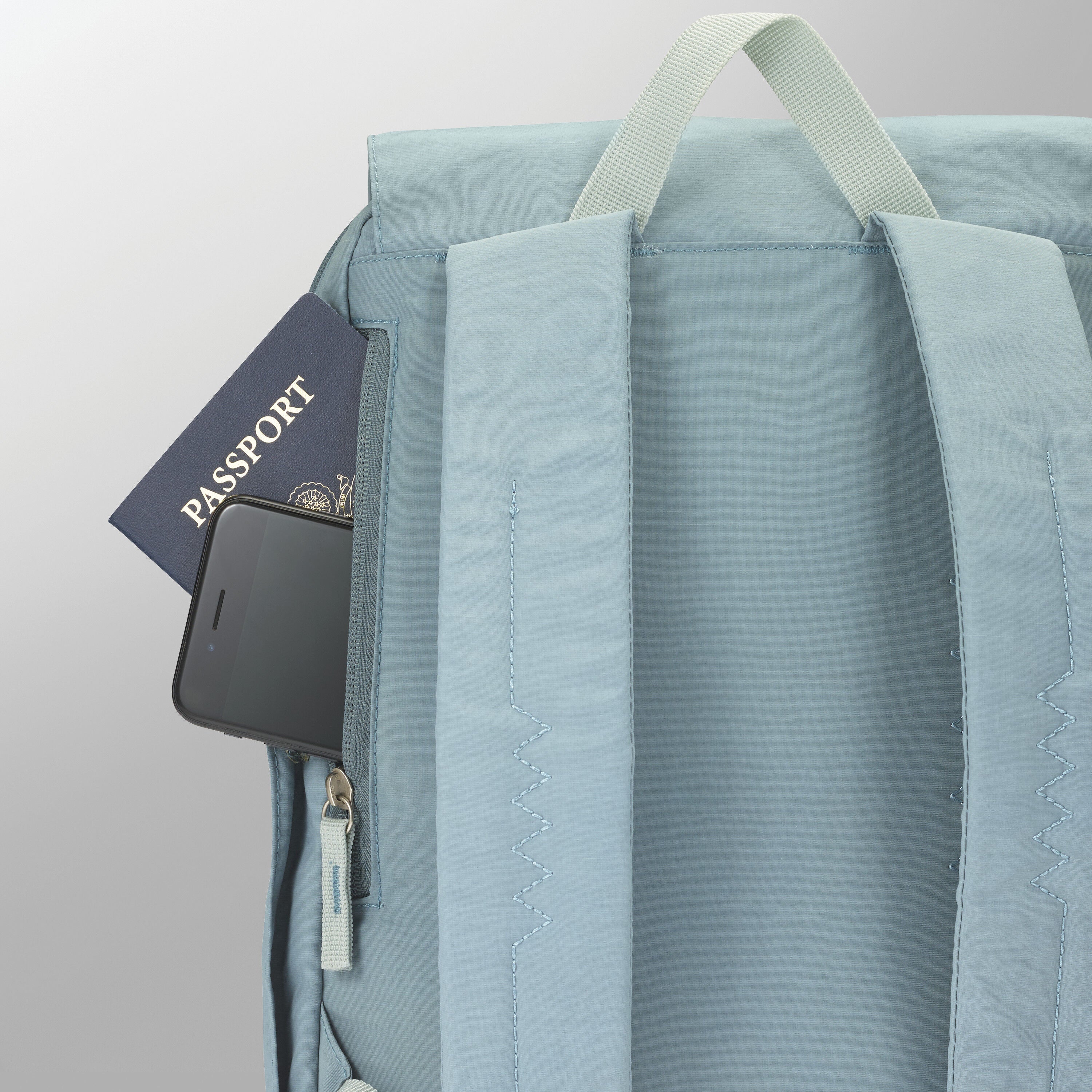 Kiera Mini Backpack in the color Slate Blue/Cucumber Green. image number 5