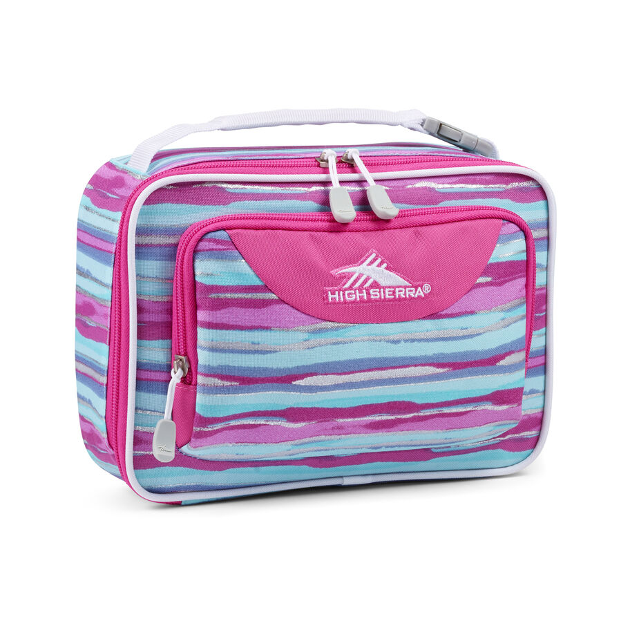 Single Compartment Lunch Bag in the color Watercolor Stripes. image number 1