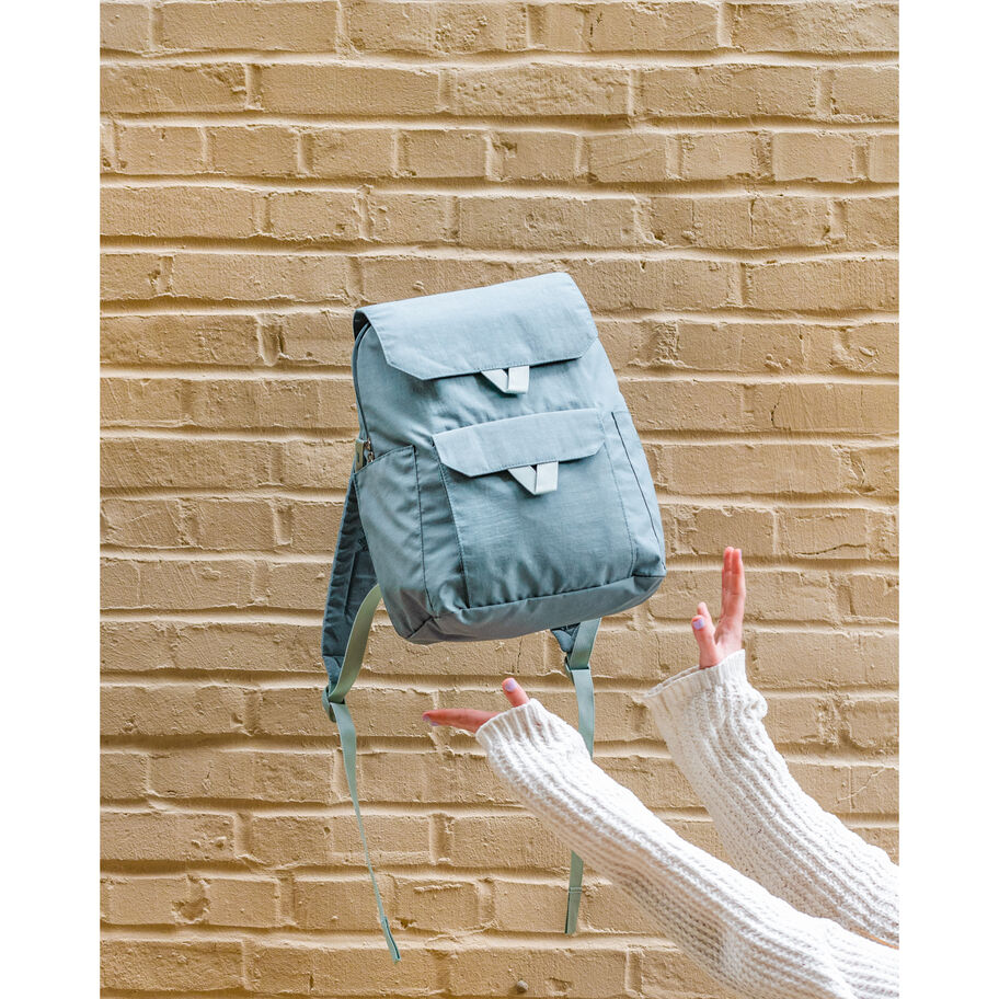 Kiera Mini Backpack in the color Slate Blue/Cucumber Green. image number 9