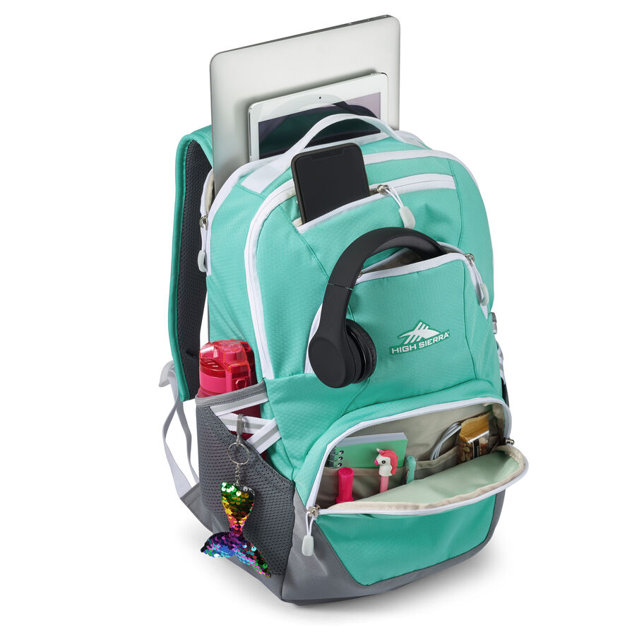 Swoop SG Backpack in the color Aquamarine/White. image number 4