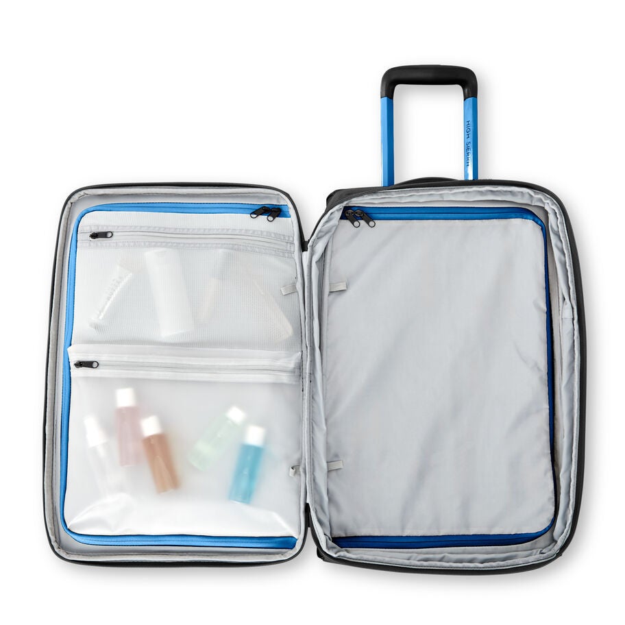 Hi-Life Carry-On Wheeled Duffel in the color Black/Blue. image number 3