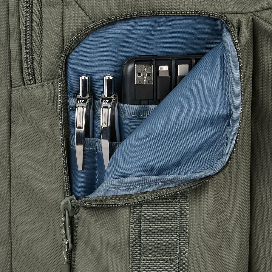 Lineage Travel Backpack in the color Olive. image number 4