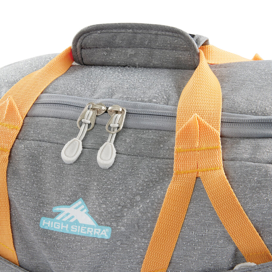 Forester Small Duffel in the color Grey Heather/Turquoise/Blazing Orange. image number 6