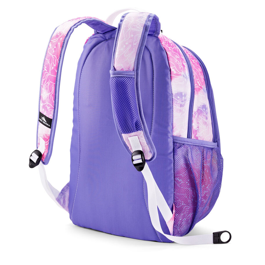 Curve Backpack in the color Unicorn Clouds/Lavender/White. image number 3
