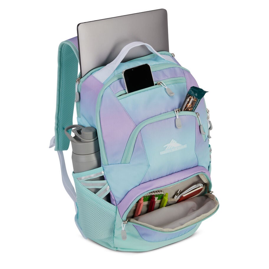 Swoop SG Backpack in the color Linear Ombre Purple/Blue. image number 1