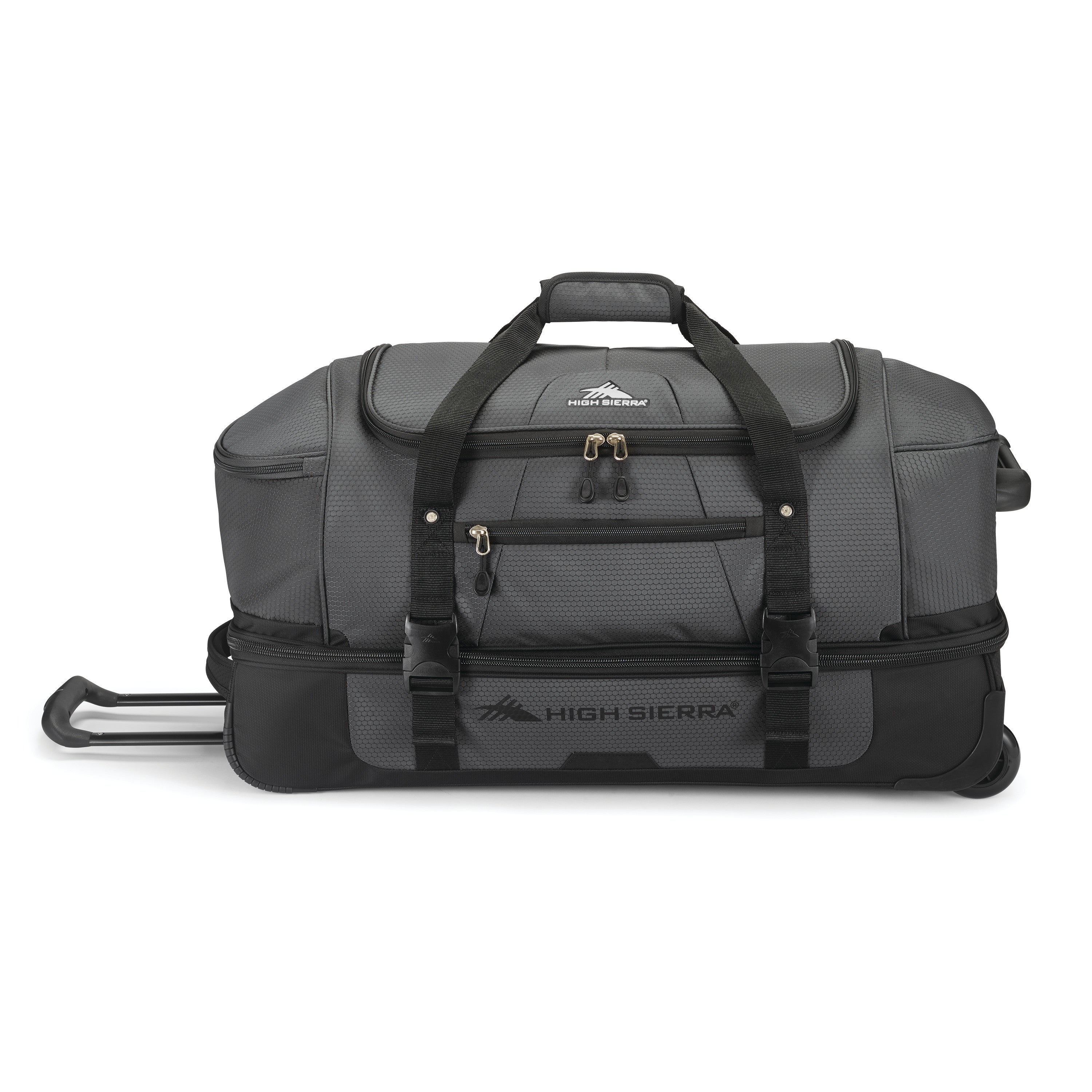 High sierra evolution wheeled outlet drop bottom duffel bag
